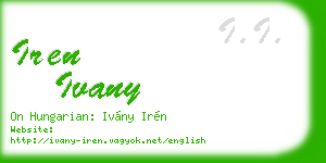 iren ivany business card